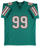 Jason Taylor Authentic Signed Teal Pro Style Jersey Autographed JSA Witness