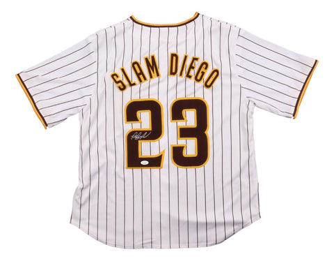 Fernando Tatis Jr. San Diego Signed White Slam Diego Baseball Jersey JSA