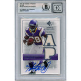 Adrian Peterson Autographed 07 UD SP Rookie Threads Trading Card Beckett 49813