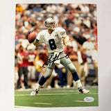 Autographed/Signed Troy Aikman Dallas Cowboys 8x10 Football Photo JSA COA