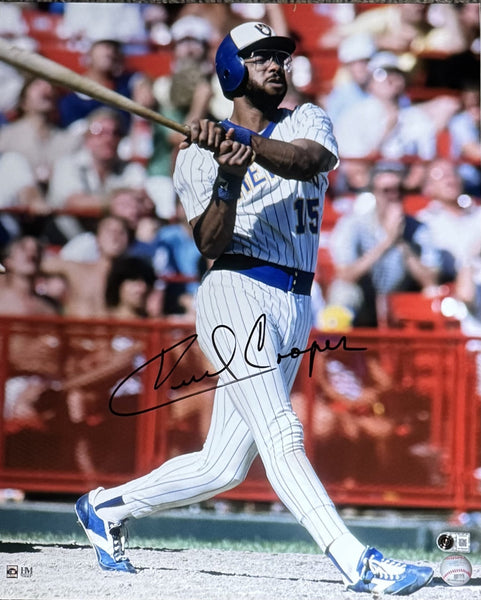 CECIL COOPER Signed 16x20 Photo #7 AUTO - Milwaukee Brewers - BAS