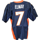 John Elway Autographed Denver Broncos Nike Sz 48 Blue Jersey Beckett 52849