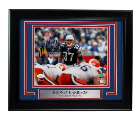 Rodney Harrison Signed/Autographed Patriots 8x10 Photo Framed JSA 197324