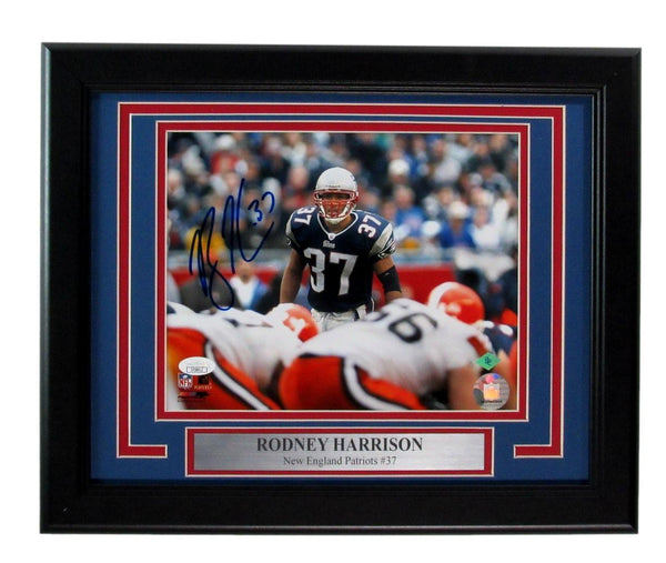 Rodney Harrison Signed/Autographed Patriots 8x10 Photo Framed JSA 197324