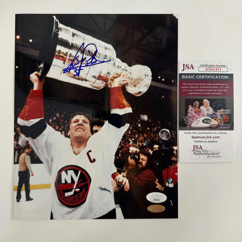 Autographed/Signed Denis Potvin New York Islanders 8x10 Hockey Photo JSA COA