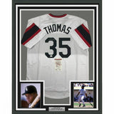 FRAMED Autographed/Signed FRANK THOMAS 33x42 Chicago Retro Jersey JSA COA Auto