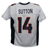 Courtland Sutton Autographed/Signed Pro Style White XL Jersey Beckett 34006