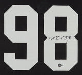 Maxx Crosby Signed Las Vegas Raiders 35x43 Framed Jersey (Beckett) 3xPro Bowl DT