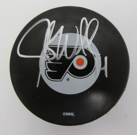 Justin Williams Flyers Autographed/Signed Flyers Logo Puck JSA 138840