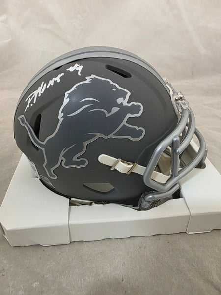 DERRICK MOORE SIGNED DETROIT LIONS SLATE SPEED MINI HELMET BECKETT QR