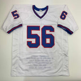 Autographed/Signed Lawrence Taylor New York White Stat Football Jersey Beckett B