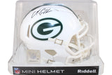 Matthew Golden Autographed Green Bay Packers 24 Alt Mini Helmet Beckett 51646