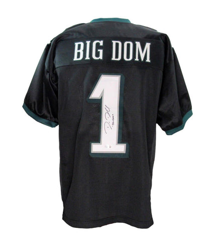Dom DiSandro Signed/Inscribed Black Custom Football Jersey Eagles Beckett 192786