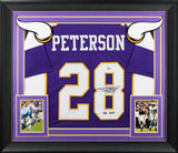 Adrian Peterson "All Day" Signed Purple Pro Style Framed Jersey BAS Witnessed