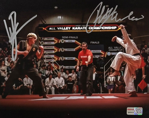Ralph Macchio William Zabka Signed 8x10 Karate Kid Face Off Photo Tristar