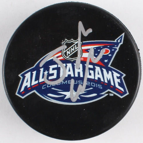 Johnny Gaudreau Signed 2015 All-Star Game Logo Hockey Puck (PSA COA)