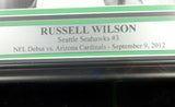 RUSSELL WILSON AUTOGRAPHED FRAMED 8X10 PHOTO SEAHAWKS FIRST GAME RW HOLO 98098