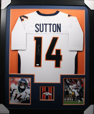 COURTLAND SUTTON (Broncos white TOWER) Signed Autographed Framed Jersey JSA