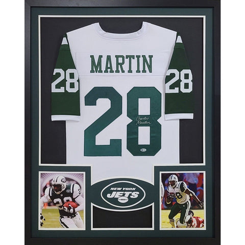 Curtis Martin Autographed Signed Framed White New York Jets Jersey BECKETT