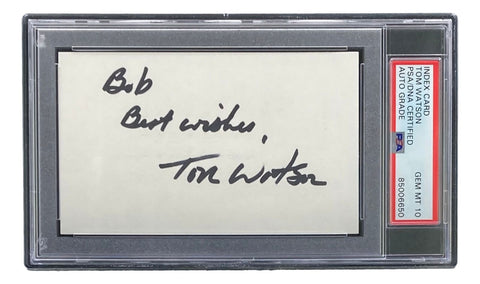 Tom Watson Signed Slabbed Index Card PSA/DNA Gem MT 10