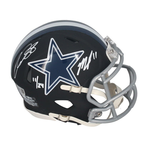 Micah Parsons / CeeDee Lamb Autographed Cowboys Mini Helmet Fanatics LE 11/24