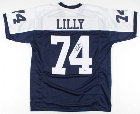 Bob Lilly Signed Dallas Cowboys Throwback Jersey Inscribed "HOF 80" (Beckett)