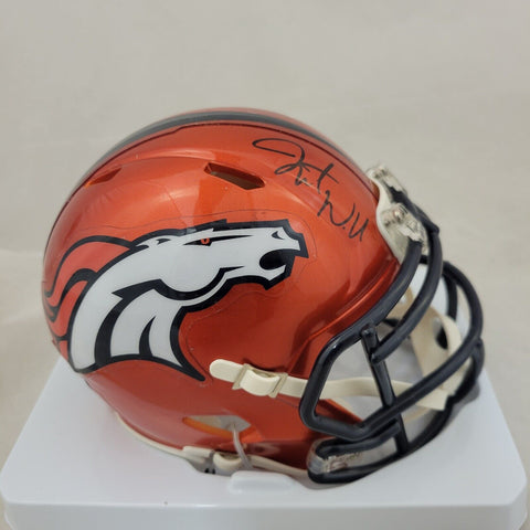 JAVONTE WILLIAMS SIGNED DENVER BRONCOS FLASH SPEED MINI HELMET BECKETT QR