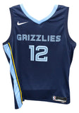 Ja Morant Autographed Memphis Grizzlies Navy Blue Jersey Nike Beckett 40799