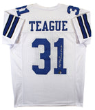 George Teague "Defend The Star" Signed White Pro Style Jersey BAS Witnessed