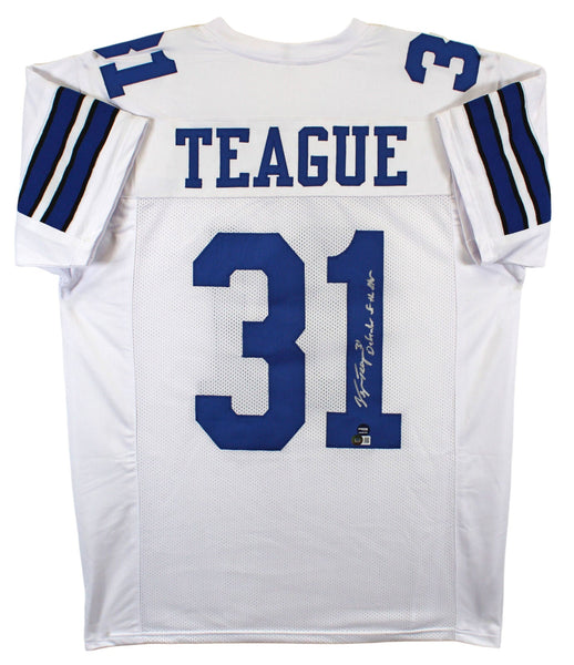 George Teague "Defend The Star" Signed White Pro Style Jersey BAS Witnessed