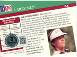 Larry Mize Autographed 1991 Pro Set #64 Trading Card Beckett 44879