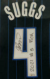 JALEN SUGGS Autographed "2021 #5 Pick" Orlando Magic Black Jersey FANATICS