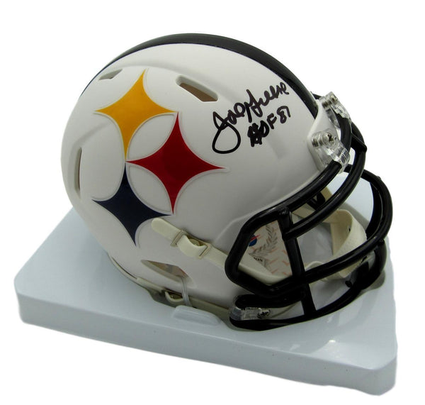 Joe Greene HOF Steelers Signed/Autographed White AMP Mini Helmet Beckett 155537