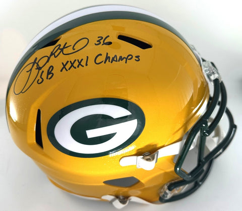 Packers LEROY BUTLER Signed Full Size Replica Speed Helmet AUTO w/ SB Champs BAS