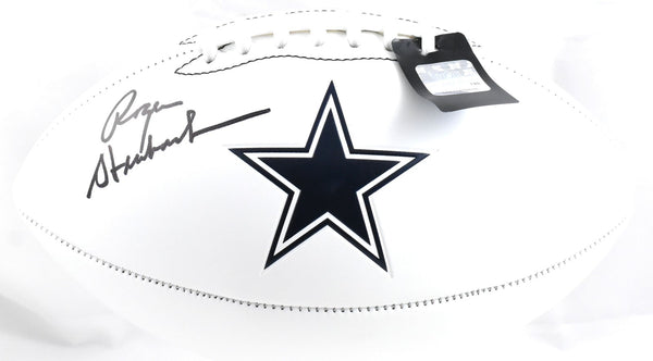 Roger Staubach Autographed Dallas Cowboys Logo Football - Beckett W Hologram