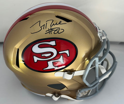 49ers Hall of Famer JERRY RICE Signed Full Size Replica Speed Helmet AUTO - FAN