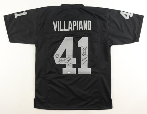 Phil Villapiano Signed Oakland Raiders Jersey Inscribed "SBXI & Just Win Baby"