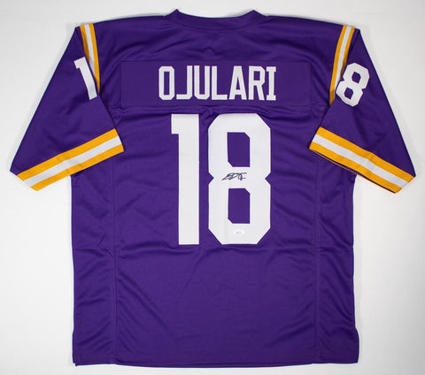 B J Ojulari Signed LSU Tigers Purple Jersey (JSA COA) Arizona Cardinals L.B.