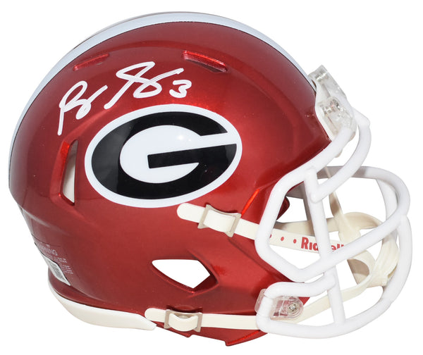 ROQUAN SMITH SIGNED GEORGIA BULLDOGS FLASH SPEED MINI HELMET BECKETT