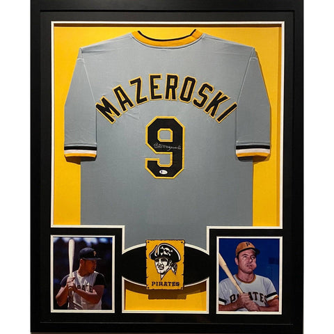 Bill Mazeroski Autographed Framed Pittsburgh Pirates HOF Jersey