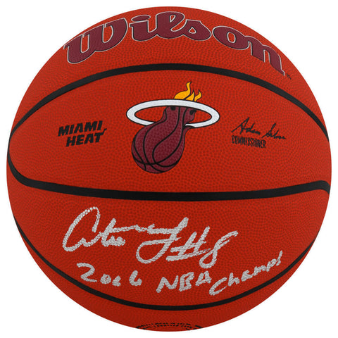 Antoine Walker Signed Wilson Heat Logo NBA Basketball w/2006 Champs - (SS COA)