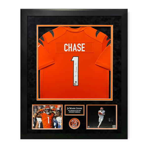 Ja'Marr Chase Signed Autographed Jersey Framed To 32x40 Beckett