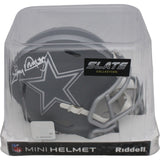 Tony Dorsett Signed Dallas Cowboys Slate Mini Helmet Beckett 45952