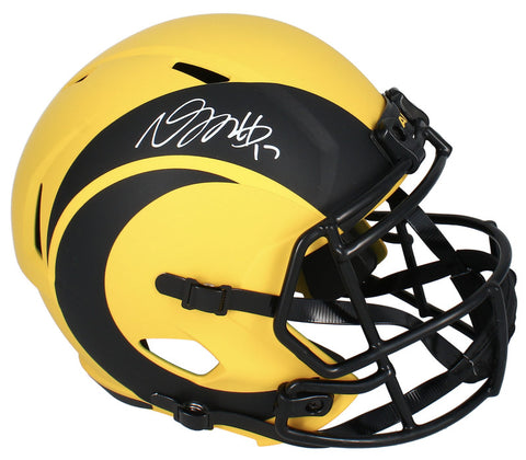 Davante Adams Autographed Los Angeles Rams RAVE Full Size Speed Helmet Fanatics