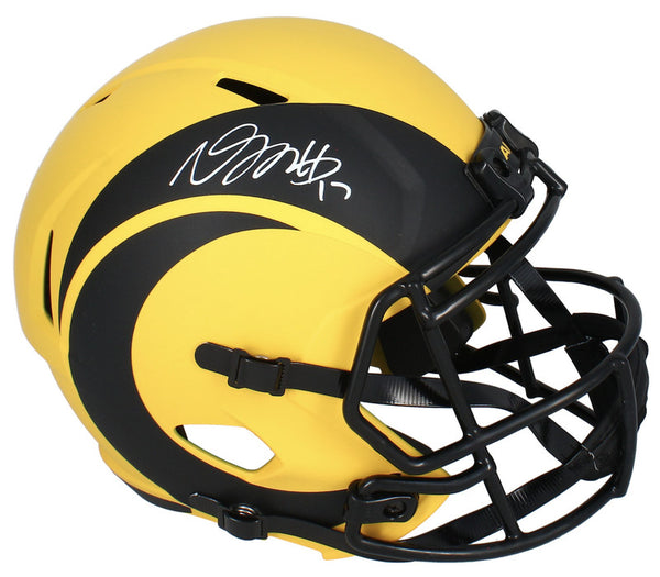 Davante Adams Autographed Los Angeles Rams RAVE Full Size Speed Helmet Fanatics