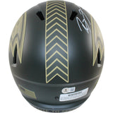 Ray Lewis Signed Baltimore Ravens 2025 Salute F/S Helmet Beckett Witness 55796
