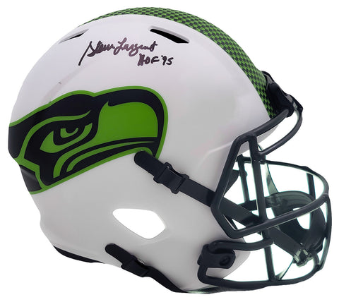STEVE LARGENT AUTOGRAPHED SEAHAWKS LUNAR ECLIPSE FULL SIZE HELMET HOF MCS 210458