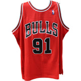 Dennis Rodman Autographed Chicago Bulls M&N Hardwood XL Jersey Beckett 54631