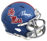 Ole Miss Kewan Lacy Signed Powder Blue Speed Mini Helmet W/ Case Autographed BAS