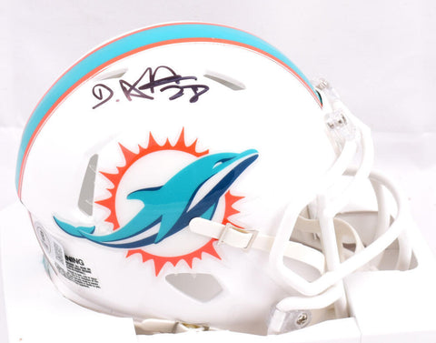 De'Von Achane Autographed Miami Dolphins Speed Mini Helmet-Beckett W Hologram